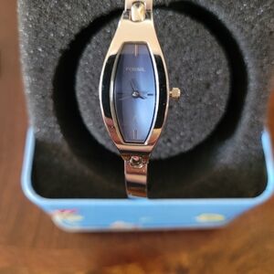 Fossil Silver and Blue Women's Watch
